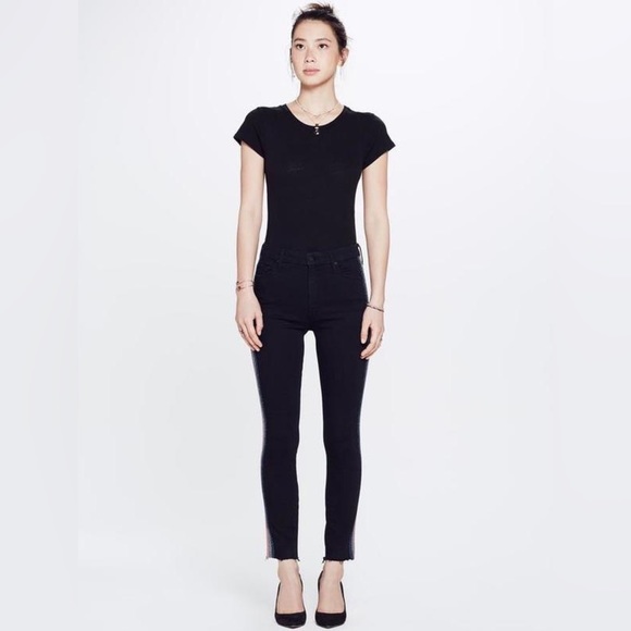 MOTHER “the looker ankle fray” in guilty glitter racer Stripe Size 28 - Picture 3 of 9